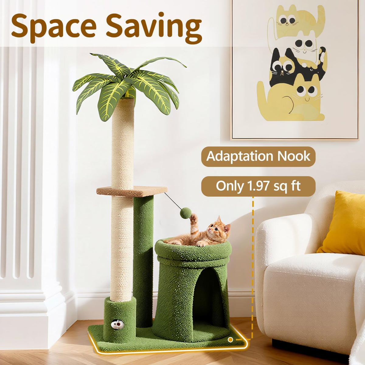 41" Cat Tree Tower Condo Scratch Post Stand for Indoor Small Cats