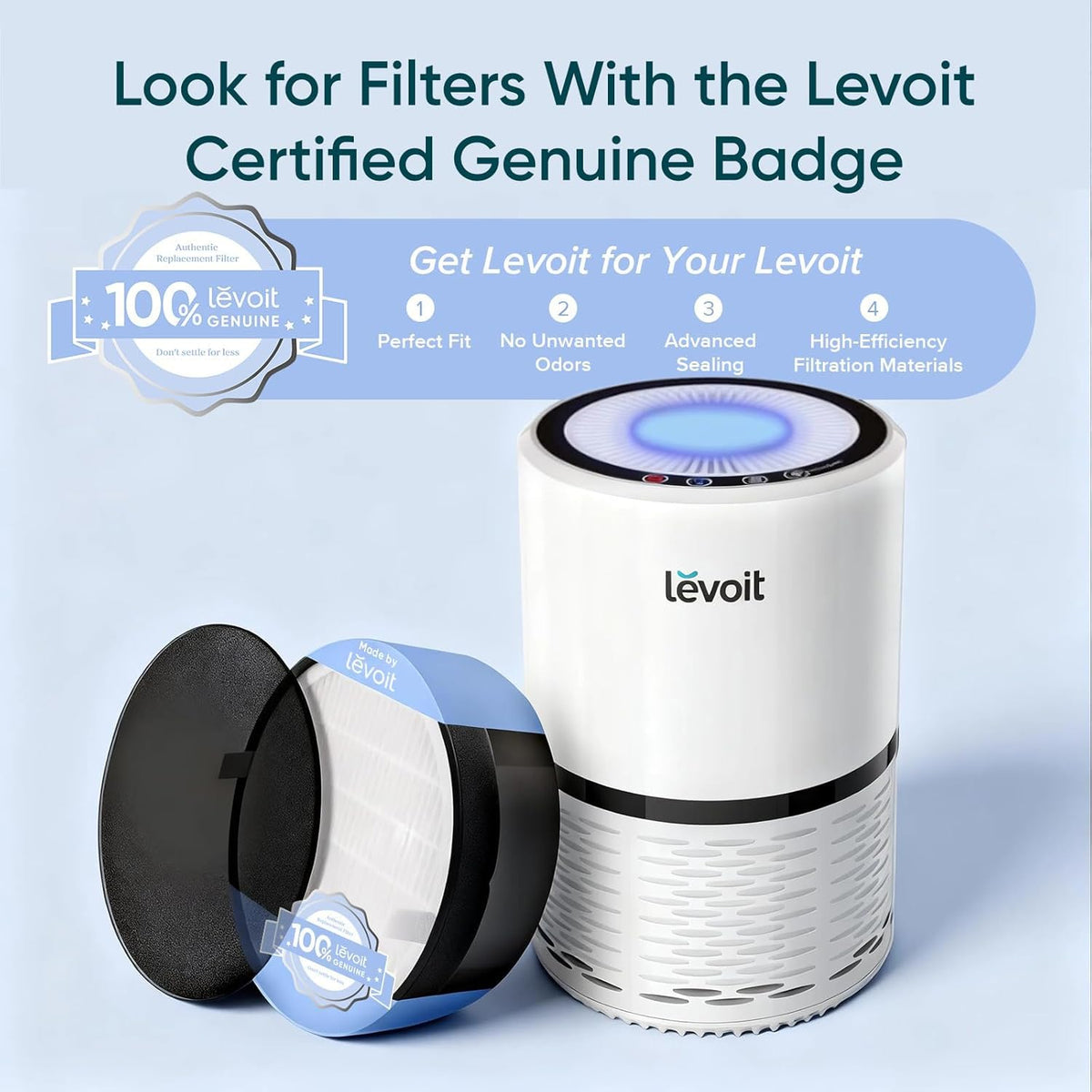 Levoit Air Purifier for Home Pets Bedroom, Air Purifiers Quiet Operation