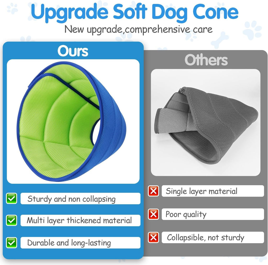 Upgraded Soft Dog Cone Collar for Large Medium Dogs to Stop Licking
