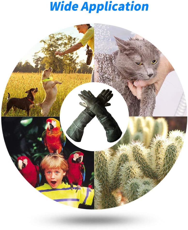 YBB Waterproof Animal Handling Gloves, Anti-Scratch/Bite Protective Long Gloves for Pet Cat Bathing Dog Bird(M)