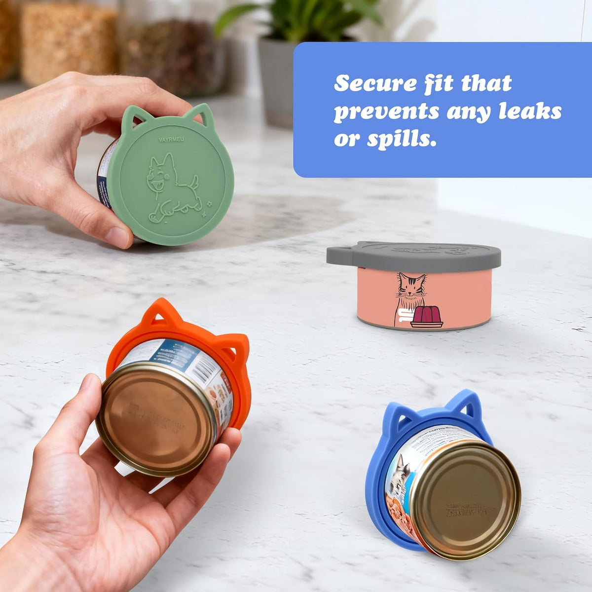 4 Pack Pet Food Can Cover Silicone Food Can Lids, Universal BPA Free, One Fit Most 3 oz,5.5 oz,12 oz Standard Size Food Cans
