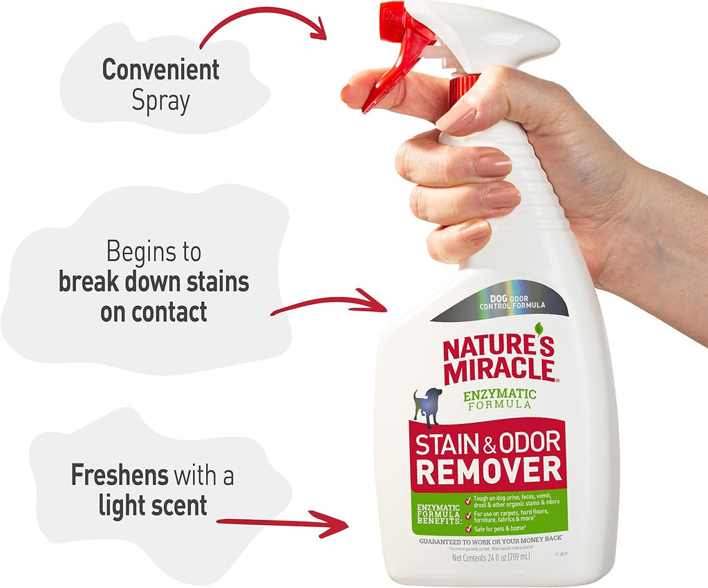 Nature’s Miracle Dog Stain & Odor Remover, Enzymatic Cleaner, 24 oz