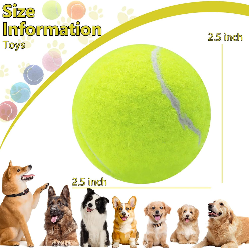 Swingers Squeaky Tennis Balls for Dog, 2.5 Inch Training Tennis Balls | Exercise Ball for Pet Dog with Mesh Carry Bag, Easy to Transport, Yellow, 6 Pack, For Interactive Play, Anxiety Relief