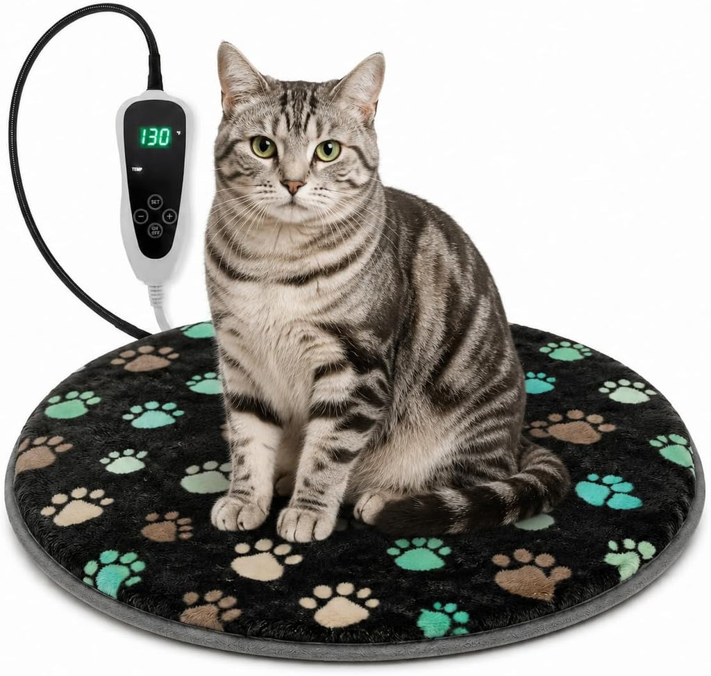GOLOPET Cat Heating Pad Round-16x16 in UL/MET Dual Security Certification