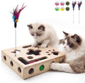 Cat Toys for Indoor Cats - Cat Nail File Box with Interactive Cat Toys, 2026 Upgraded Cat Puzzle Feeder Scratch Puzzle Toy for Indoor Cats, Natural Claw Care (Wood)