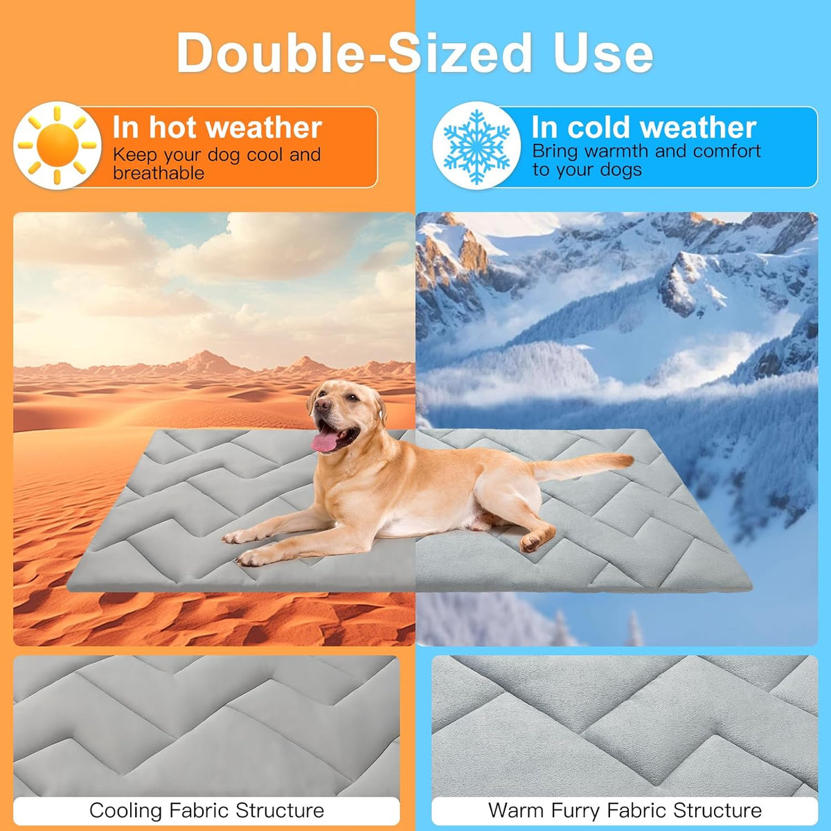 BEAUTYZOO Cooling Mat for Medium Dogs, 36x23in Reversible Pad, Self-Cooling