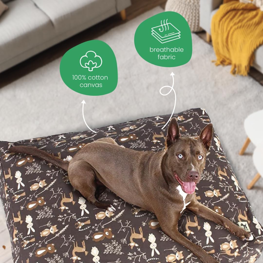 Molly Mutt Dark Brown Dog Bed Cover, Non-Toxic & 100% Cotton, 36"x45"x5"