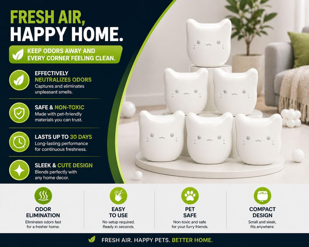 ProGuard® 6PCS Pets Deodorizing Pods for Cumrige Self Cleaning Litter Box, Odor Remover for Fumoi Automatic Cat Litter Box, Camellia Flower Scented, Long-Lasting Fragrance, Keep Home Fresh