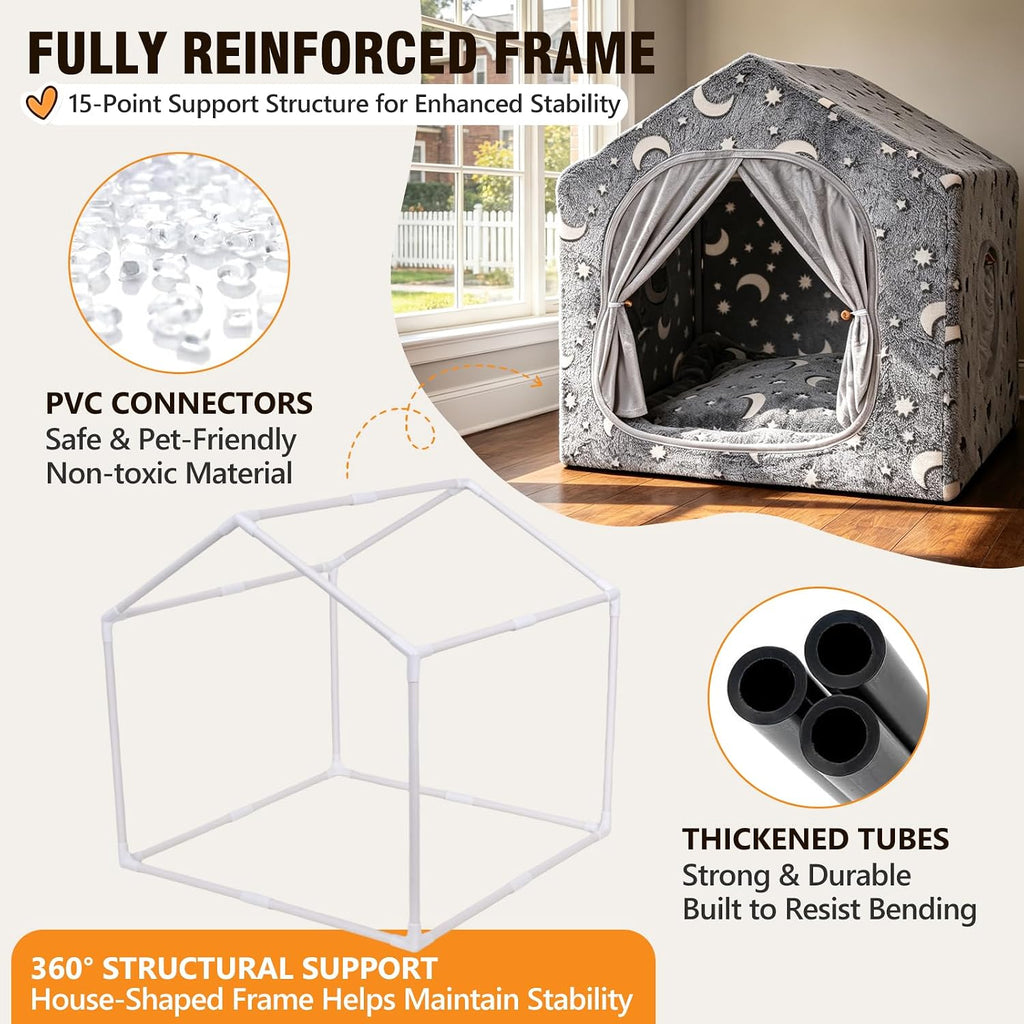 Indoor Dog House, Glow in the Dark Cave for Small & Medium Dogs