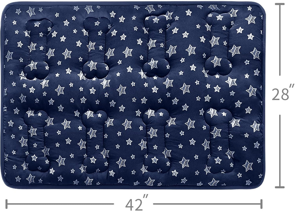 Dog Crate Pad Mat (42" X 28"), Soft Dog Bed Mat with Cute Prints