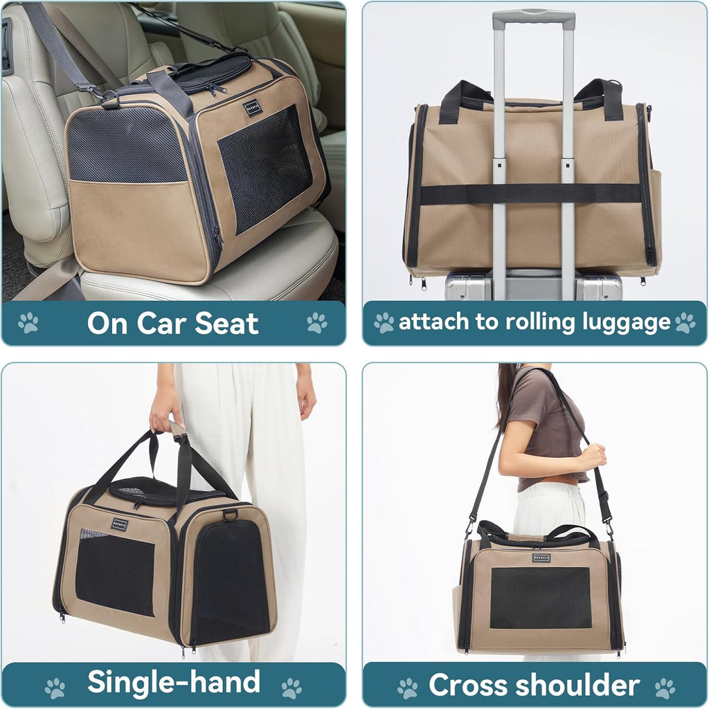 PETSFIT Soft-Sided Cat Carrier for Medium Cats up to 25 lbs