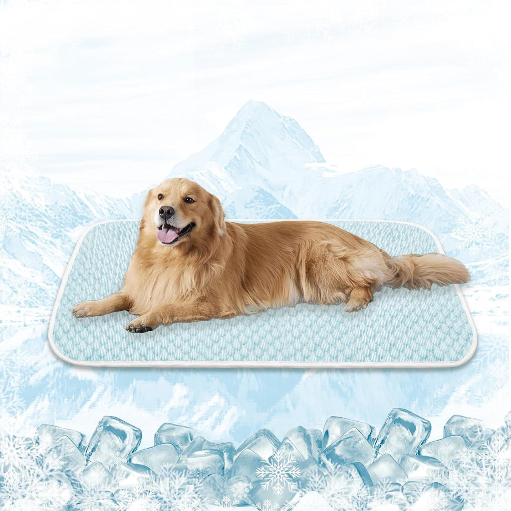 MICROCOSMOS Pet Cooling Mat & Sleeping Pad- Breathable Bubble Surface, EZ Clean. Keep Cooling for Pets, Kids and Adults in Summer.(BlueWhite, 59" x 40")
