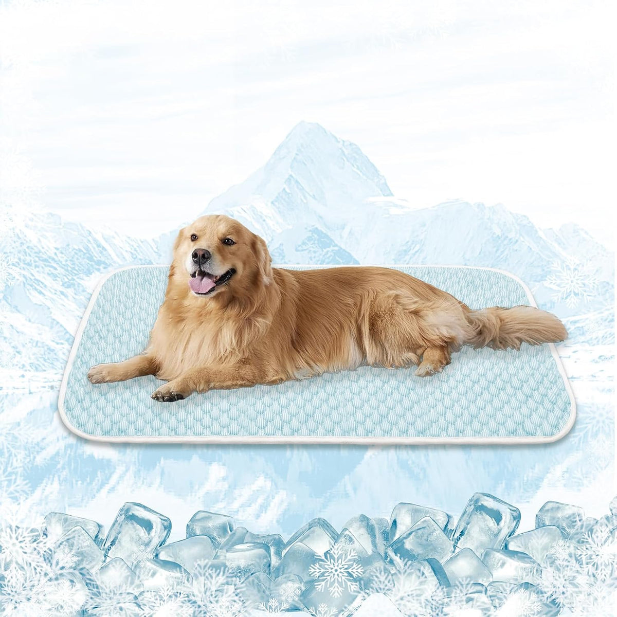 MICROCOSMOS Pet Cooling Mat & Sleeping Pad- Breathable Bubble Surface, EZ Clean. Keep Cooling for Pets, Kids and Adults in Summer.(BlueWhite, 59" x 40")