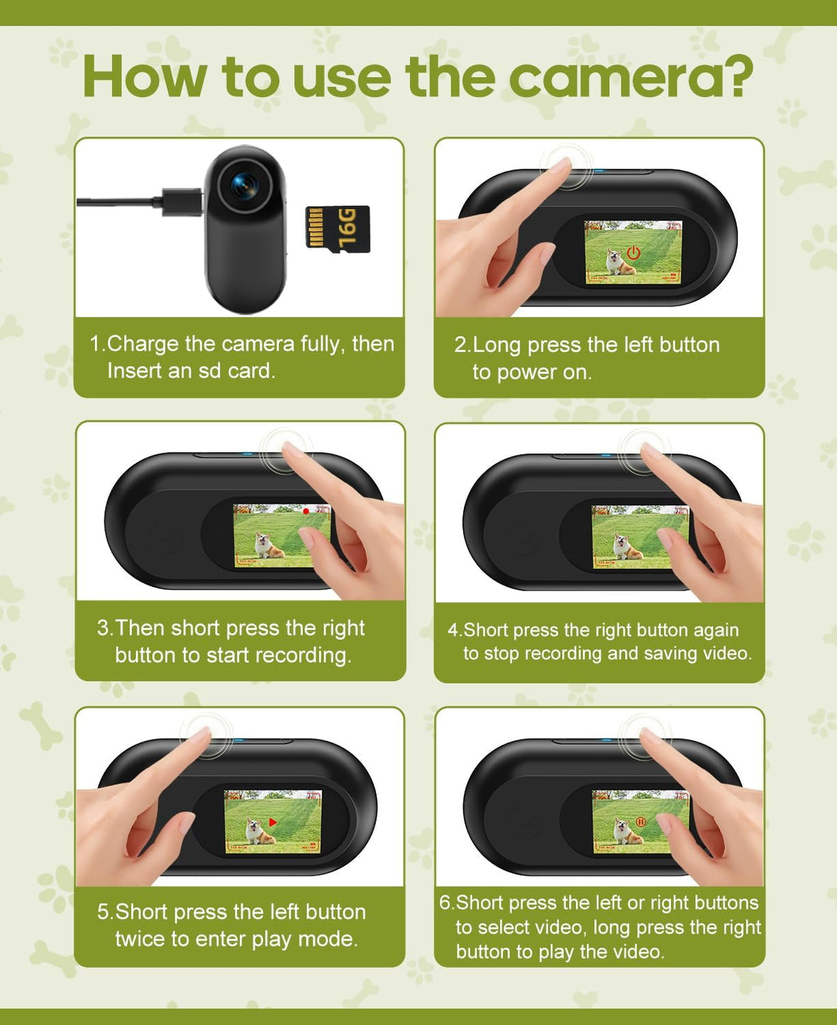 Cat Camera Collar, with 16G SD Card, 1080P HD Wireless Mini Sport Cam with Video Recording Reflective Cat Collar, Small Action Camera for Pet Supplies, Indoor/Outdoor Body Cam for Cats, Matte Black