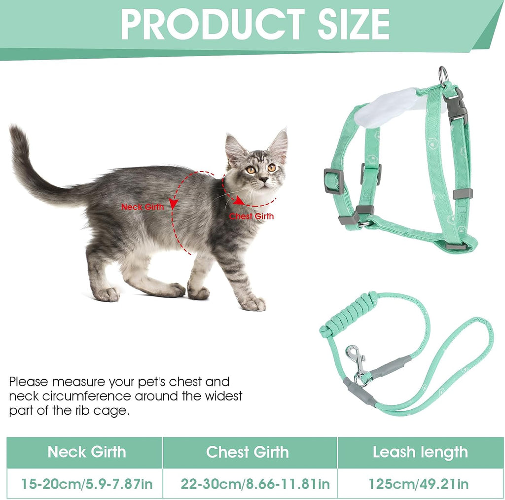 TIESOME Cat Harness and Leash Set, Adjustable Gradient Kitten Harness