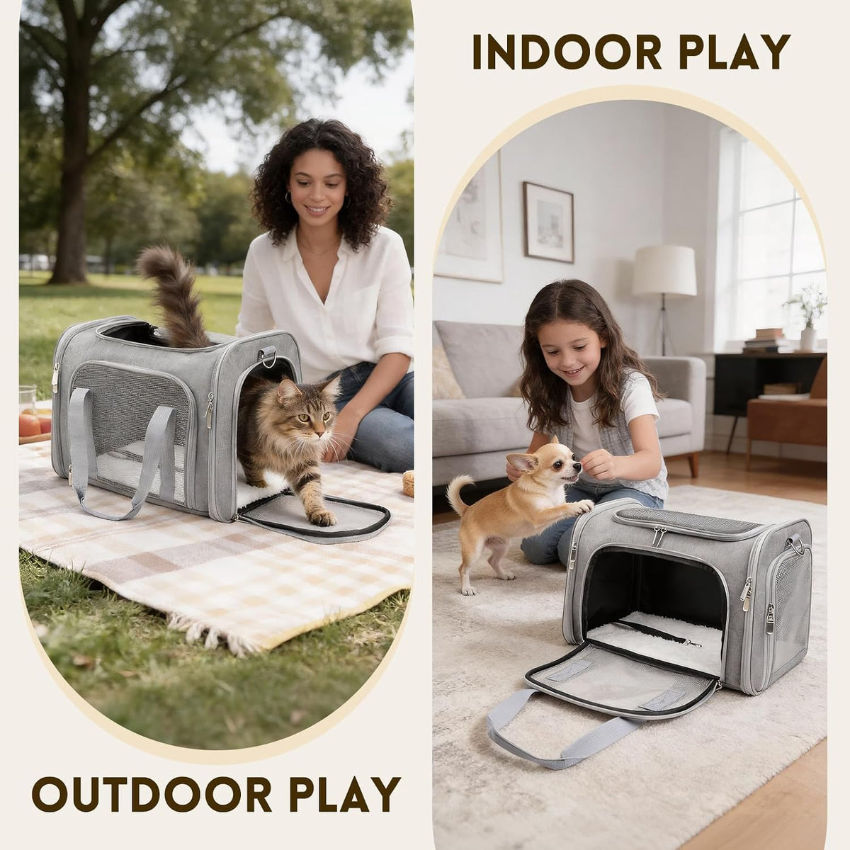 Cat Carrier Soft, Dog Carriers for Small Dog/Large Cat (Up to 16lb)