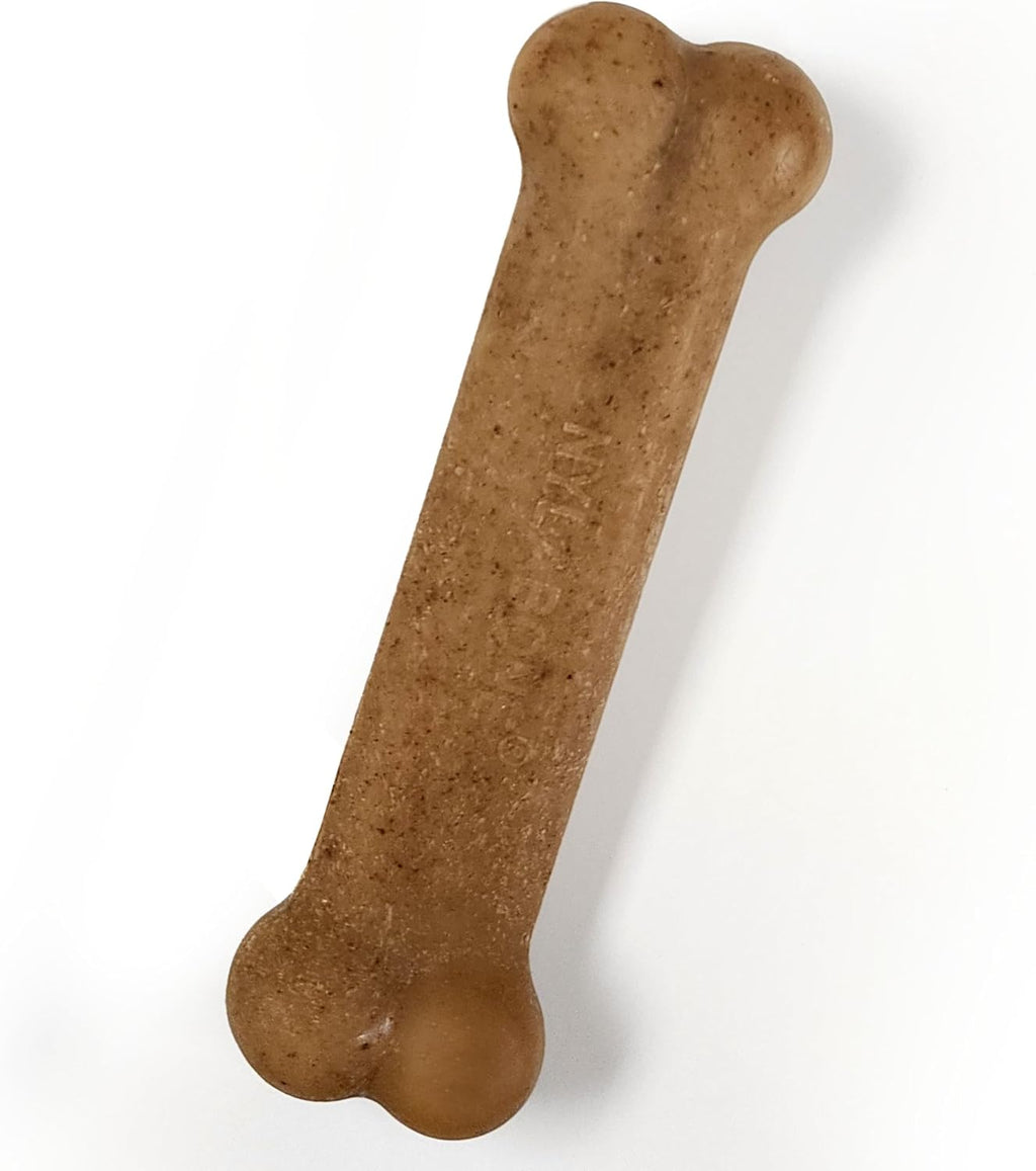 Nylabone Strong Chew Original Bone Dog Toy Made with Real Chicken | Dog toys for aggressive chewers, small dog chew bones up to 25 lbs, helps clean teeth and freshen breath