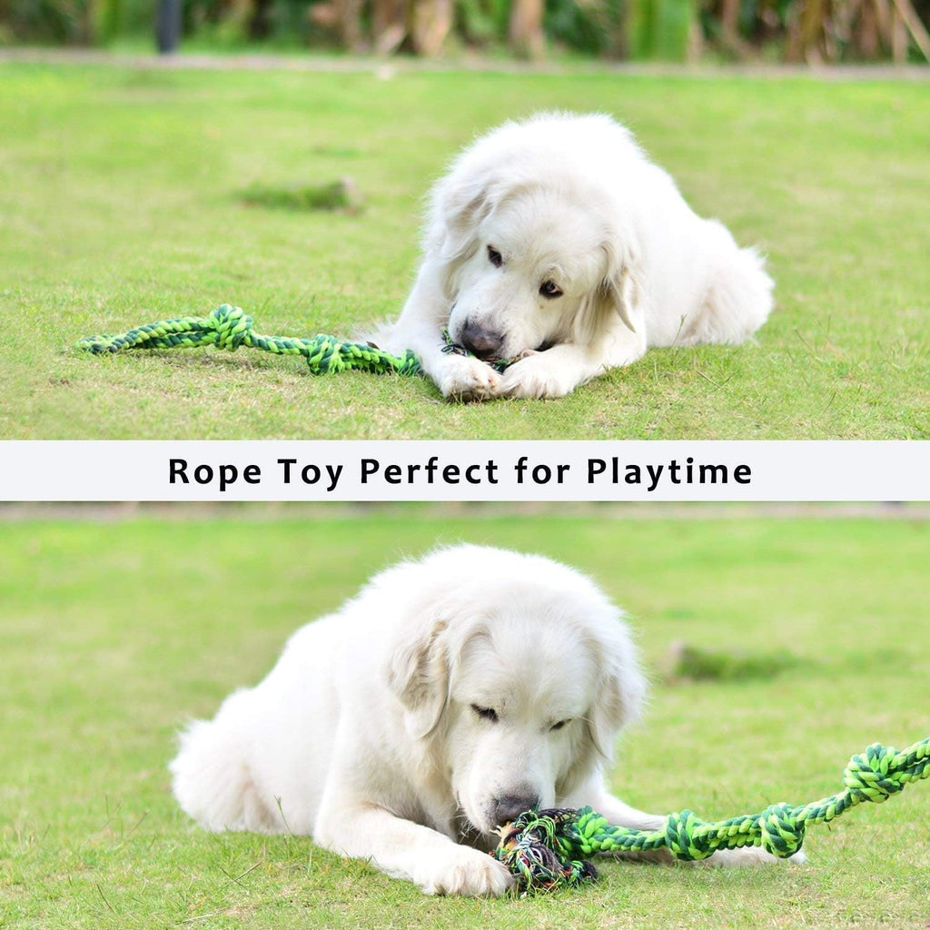 SHARLOVY Dog Toys for Large Dogs and Aggressive Chewers | Indestructible XL Durable Dog Toy,5-Knot Rope Tug,Heavy Duty Chew Sturdy Cotton Knot Rope Toy for Large Breed Dogs