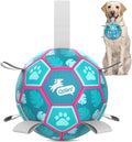 QDAN Dog Toys Soccer Ball with Straps, Pool Dog Water Toy, Outside Ball