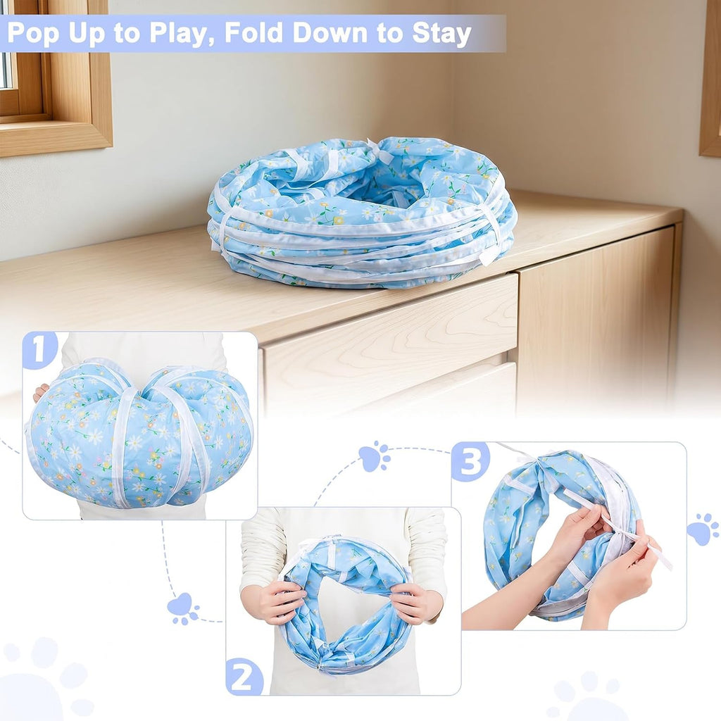 Glittme S-Shape Cat Tunnel, Foldable Cat Tunnels for Indoor Cats