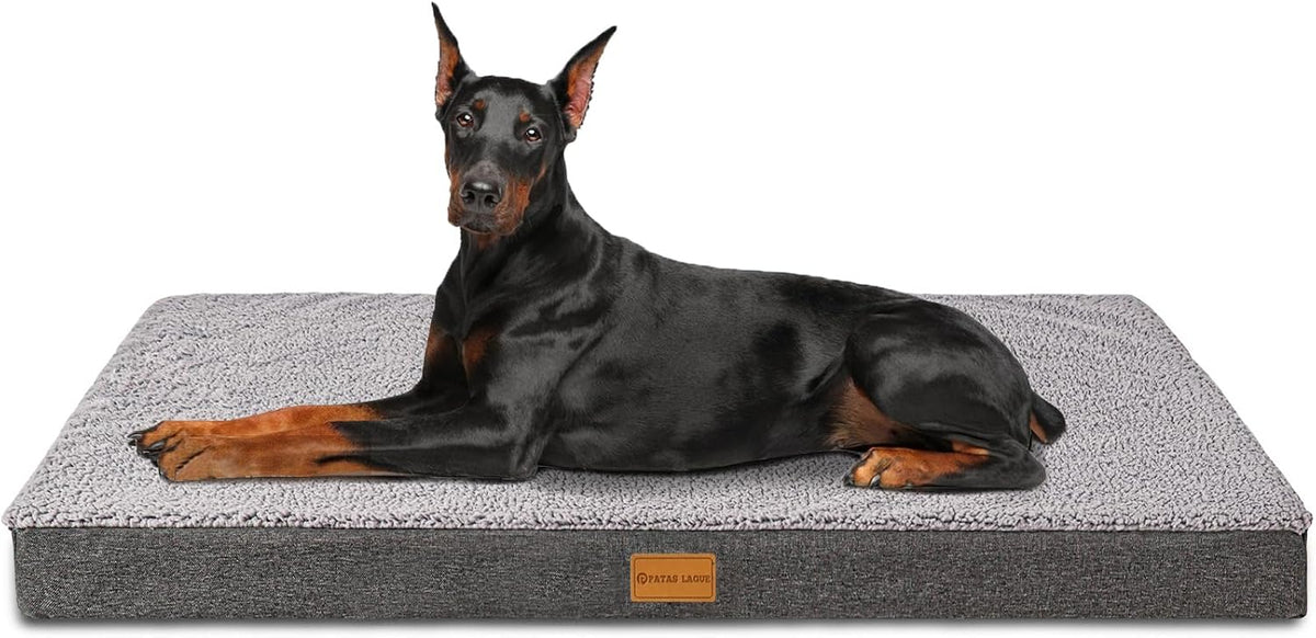 Patas Lague Orthopedic Large Dog Bed Washable Pet Sofa Mat 56''X40'' Grey