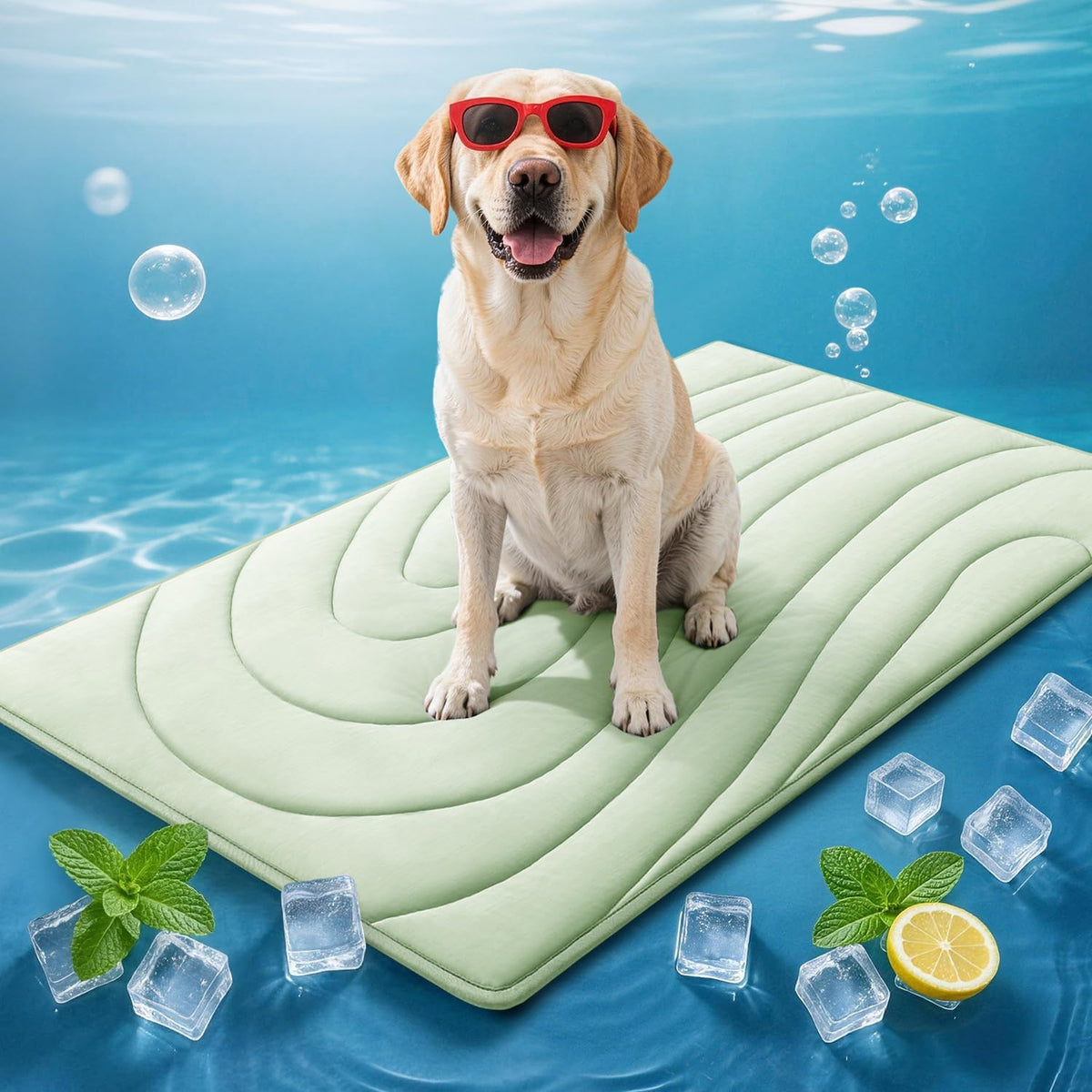 Cooling Mat for Dogs, 48" x 28" Self-Cooling Dog Bed(QMAX>0.5), Large Dogs