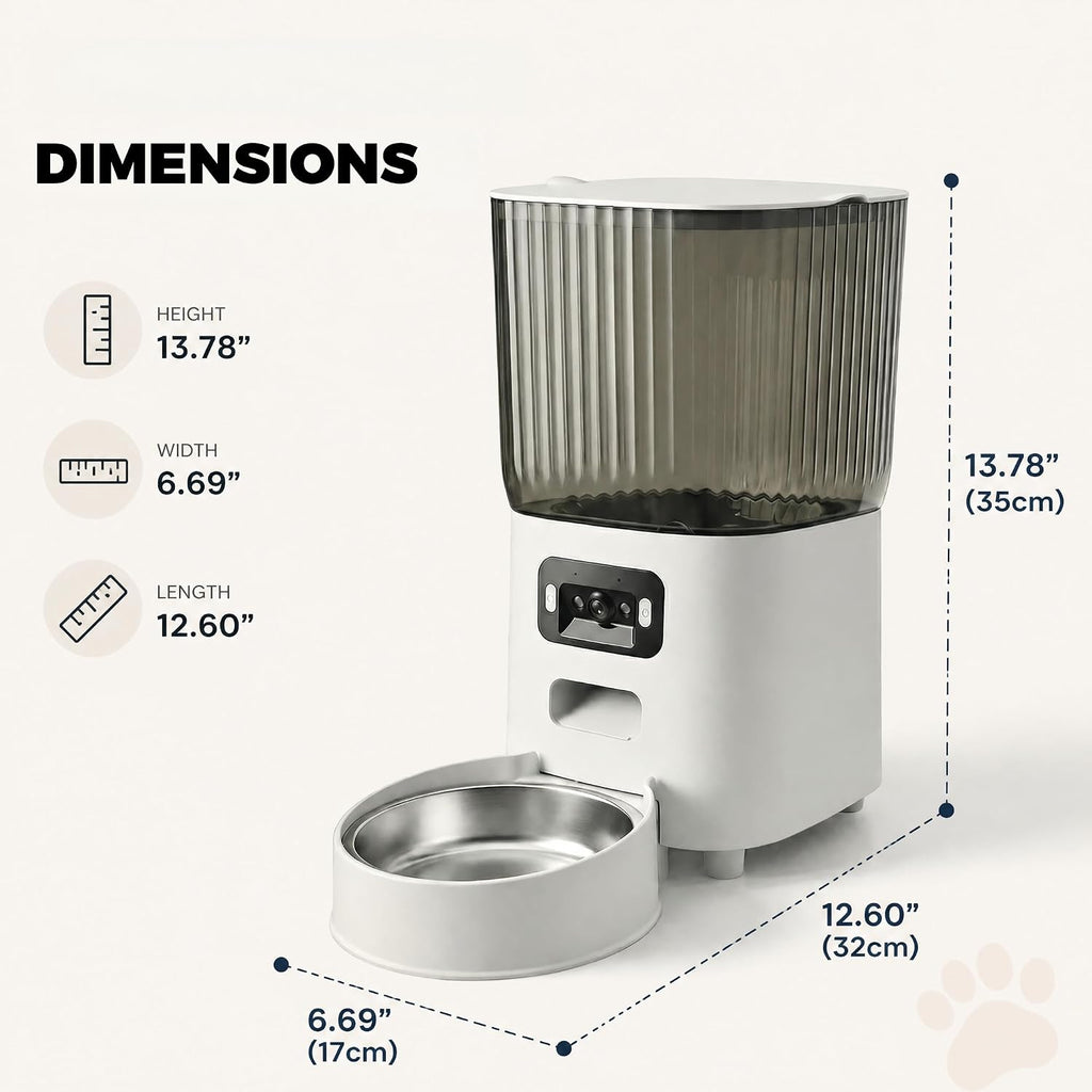 Automatic Cat Feeder with Wide-Angle Camera, 5L (Single-Bowl pro)