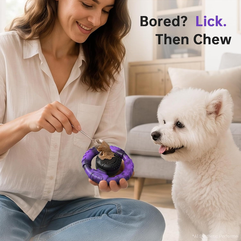 Pamlulu Small Dog Chew Toy, Tough Squeaky Puppy Chew for Small Breeds, Rubber and Nylon Design, Indoor and Outdoor Play, Birthday Gift
