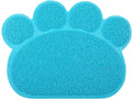 DM Paw-Shaped Cat Litter Box Mat, Kitty Scatter Control Rug, 15.75x11.75 Inches (DeepSkyBlue)