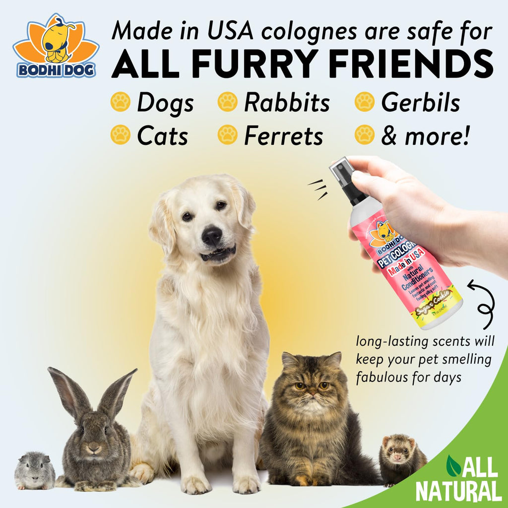 Bodhi Dog Premium Dog Cologne - Deodorizing Dog Perfume & Conditioner for Dogs & Cats - Natural Long Lasting Spray - Keeps Pets Fresh All Day - Gentle, Safe Formula, Made in USA (Sugar Cookie 8 Fl Oz)