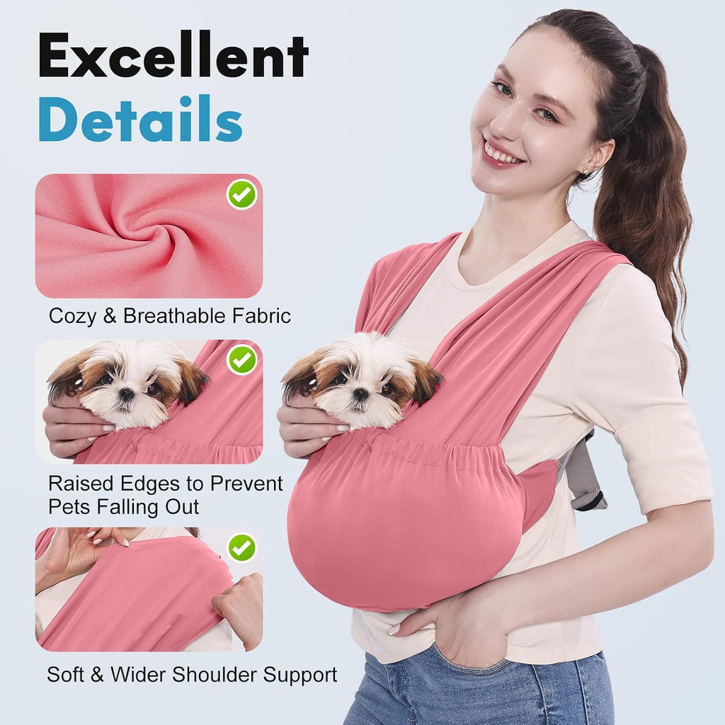 Supet Dog Sling Carrier for Small Pet, Adjustable Hands Free Front Backpack