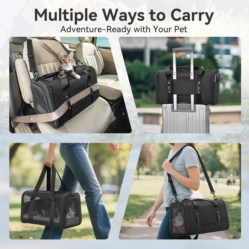 PETSFIT Large Cat Carrier with Patented Safety Buckles,Big Cats Up to 20 lb