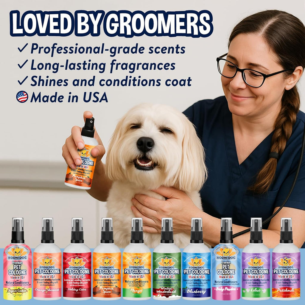 Bodhi Dog Premium Dog Cologne - Deodorizing Dog Perfume & Conditioner for Dogs & Cats - Natural Long Lasting Spray - Keeps Pets Fresh All Day - Gentle, Safe Formula, Made in USA -Pumpkin Spice 4 Fl Oz