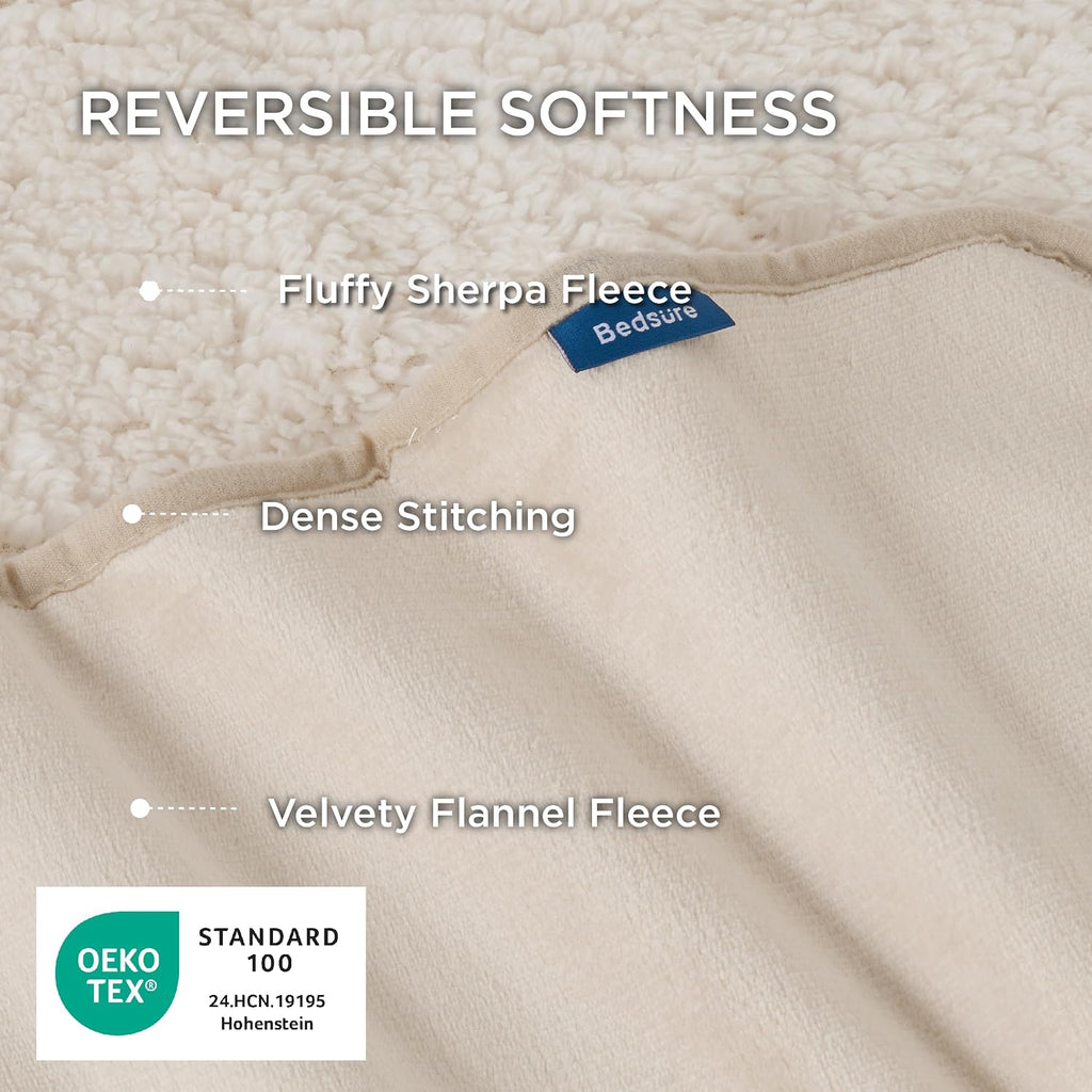 Bedsure Waterproof Dog Blankets for Large Dogs Sherpa Fleece Throw, 40X50