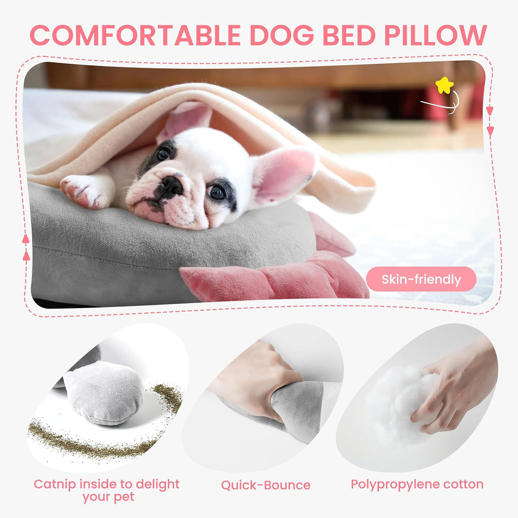 HiPetpy Dog Pillow-Soft Neck Pillows for Dogs, Washable Dog Calming Pillow