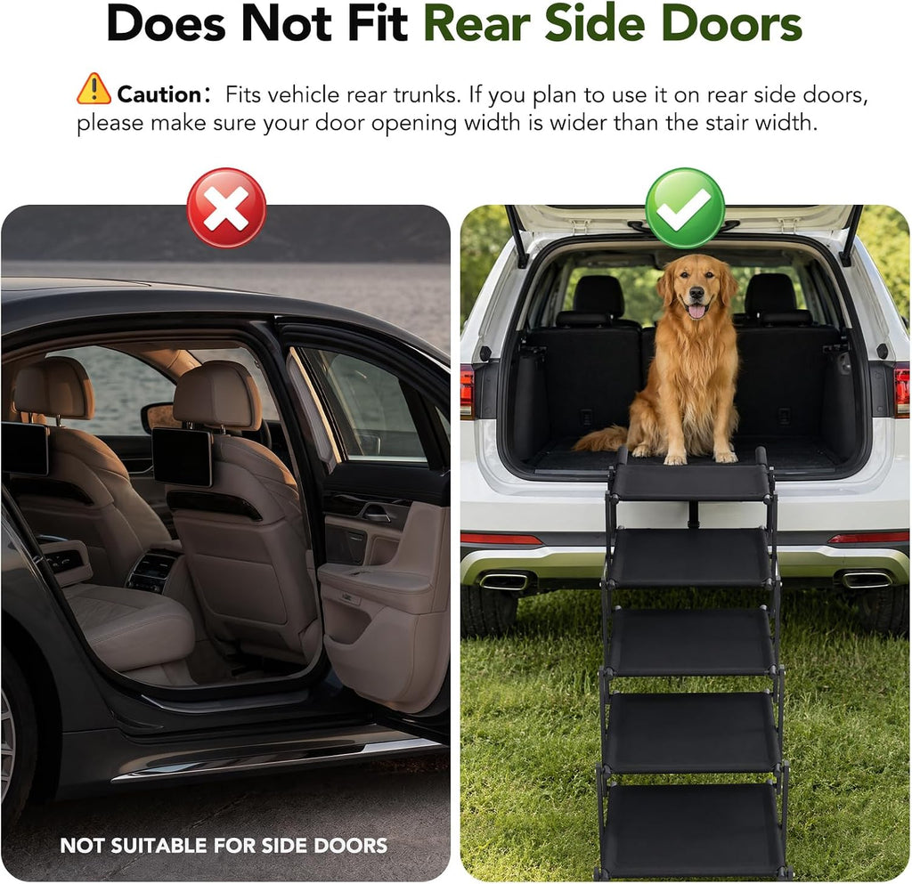 Extra Wide Dog Ramp for Car,Foldable Dog Steps for Truck SUV,150 Lbs