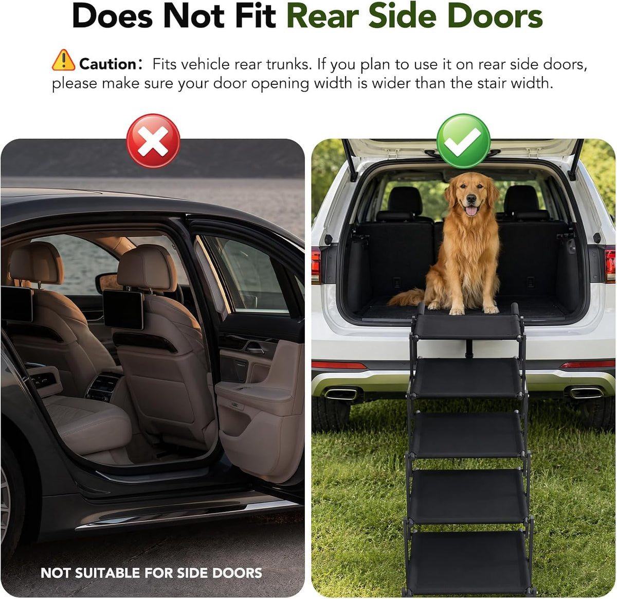 Extra Wide Dog Ramp for Car,Foldable Dog Steps for Truck SUV,150 Lbs
