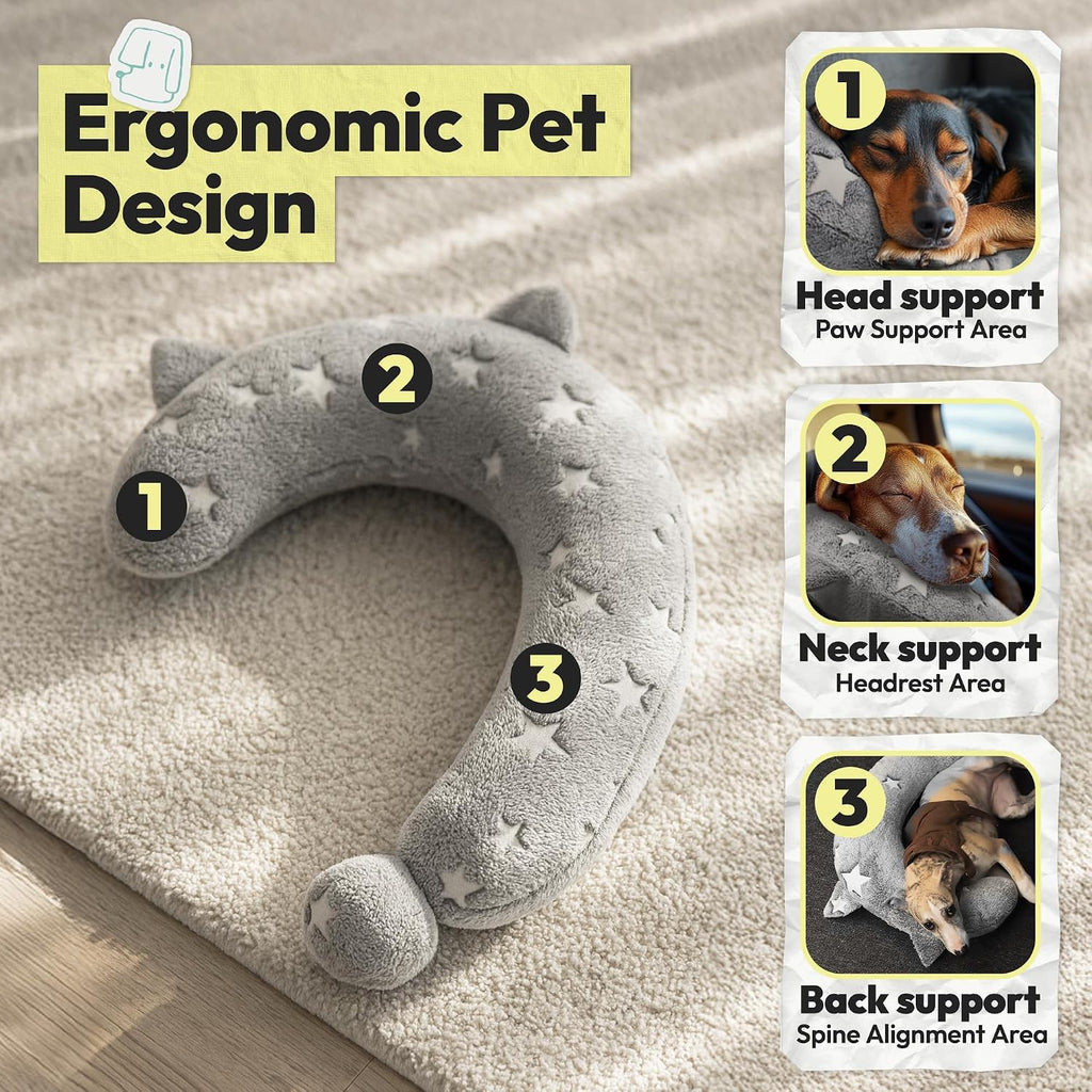 Dog Calming Pillow, Glow in The Dark Dog Put Head on, Soft Question Mark Pillows for Dogs, Kids, Adults, Washable Dog Bed Pillow, Cozy Dog Body Pillow (M Gray)