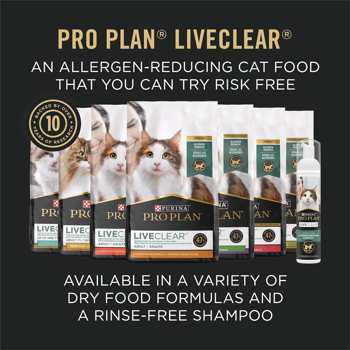Purina Pro Plan LiveClear Allergen Reducing Dry Cat Food, Salmon, 16 lb