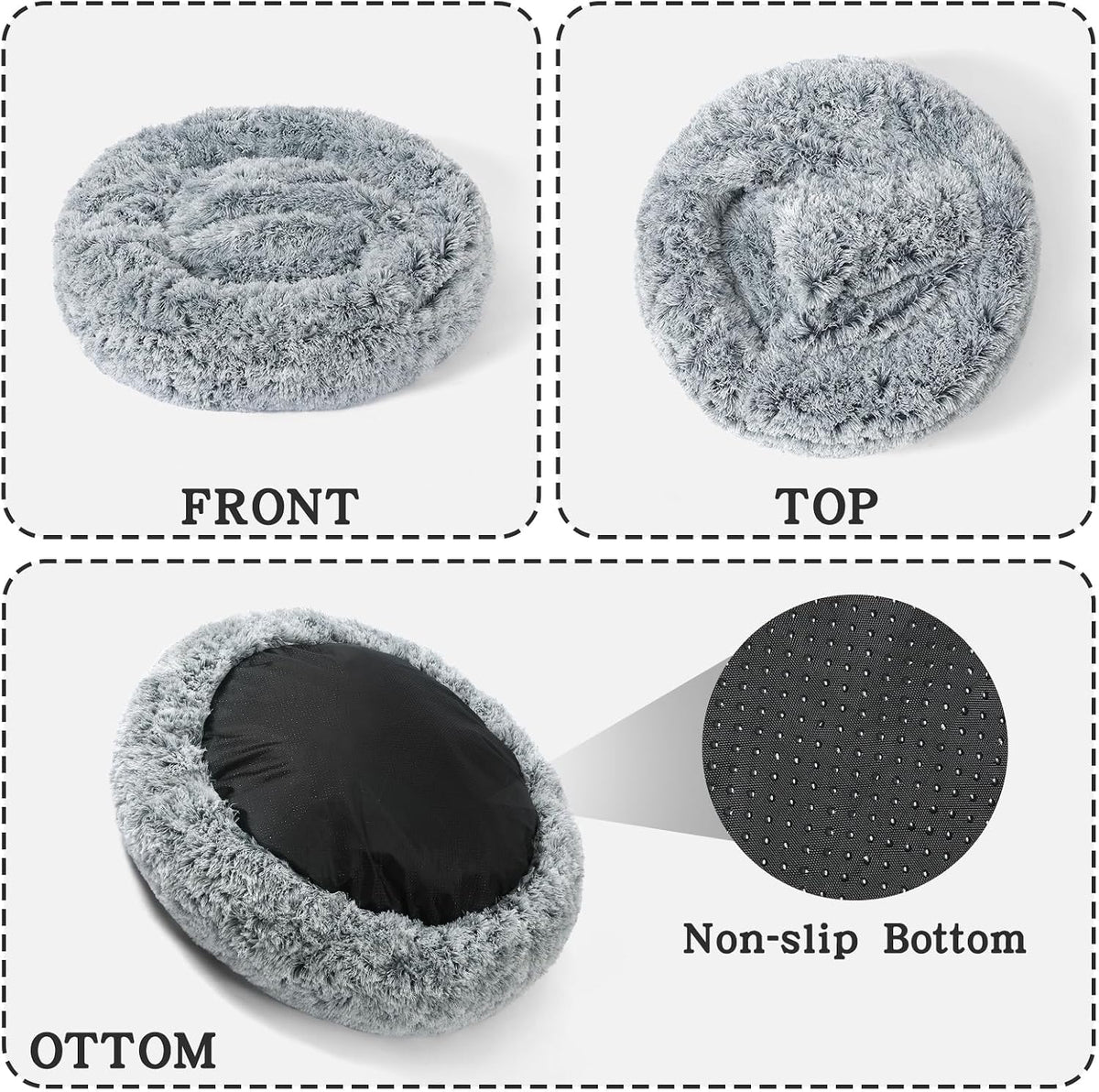 NOYAL Calming Donut Dog Bed, Hooded Cave with Blanket