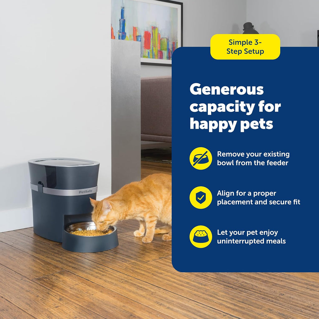 PetSafe Stainless Steel Dog and Cat Bowl, Grey, 5 Cup 