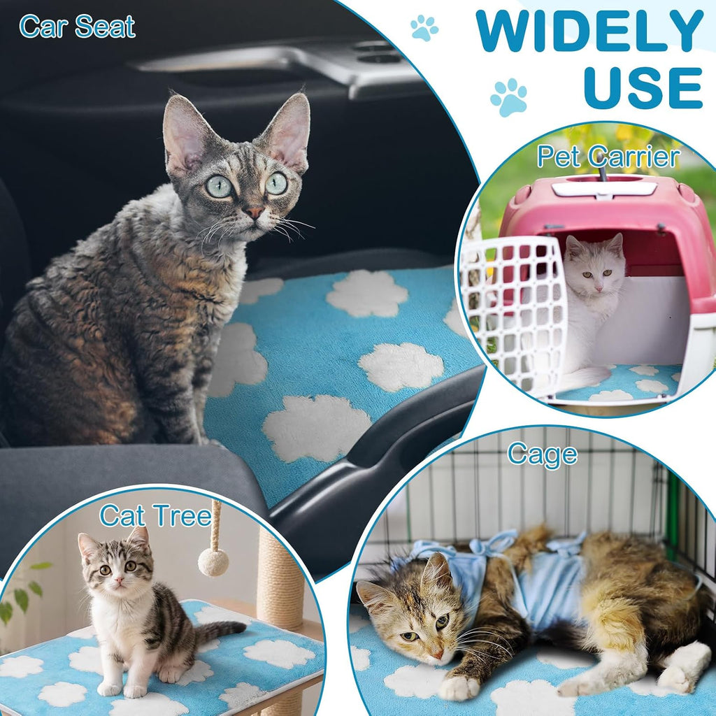 4 Pack Self Heating Cat Pad Self Warming Dog Mat, Clouds, 16 x 20 Inch