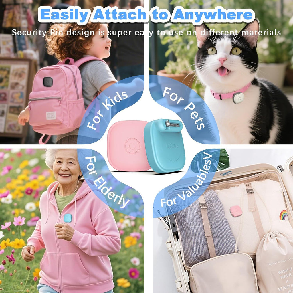 4-Pack Silicone Cases for Tile Mate 2024 with Pin, Waterproof Hidden Holder for Tile Life360 Mate Tracker Case for Child/Elderly/Pets Collar/Shoelaces/Clothes/Backpack (Dark Blue+Pink+Green+Sky Blue)