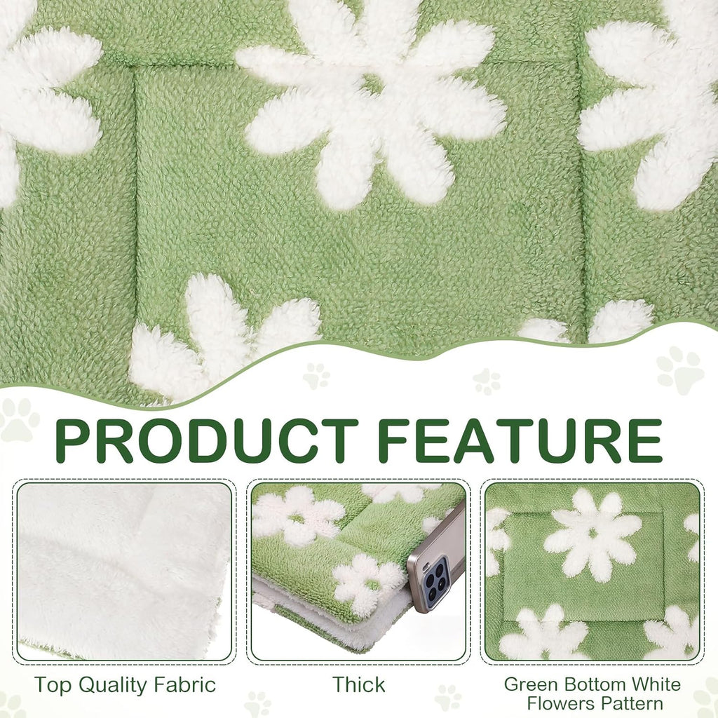 Haull 4 Pcs Waterproof Guinea Pig Bedding Mat, White Flowes, 13 x 10