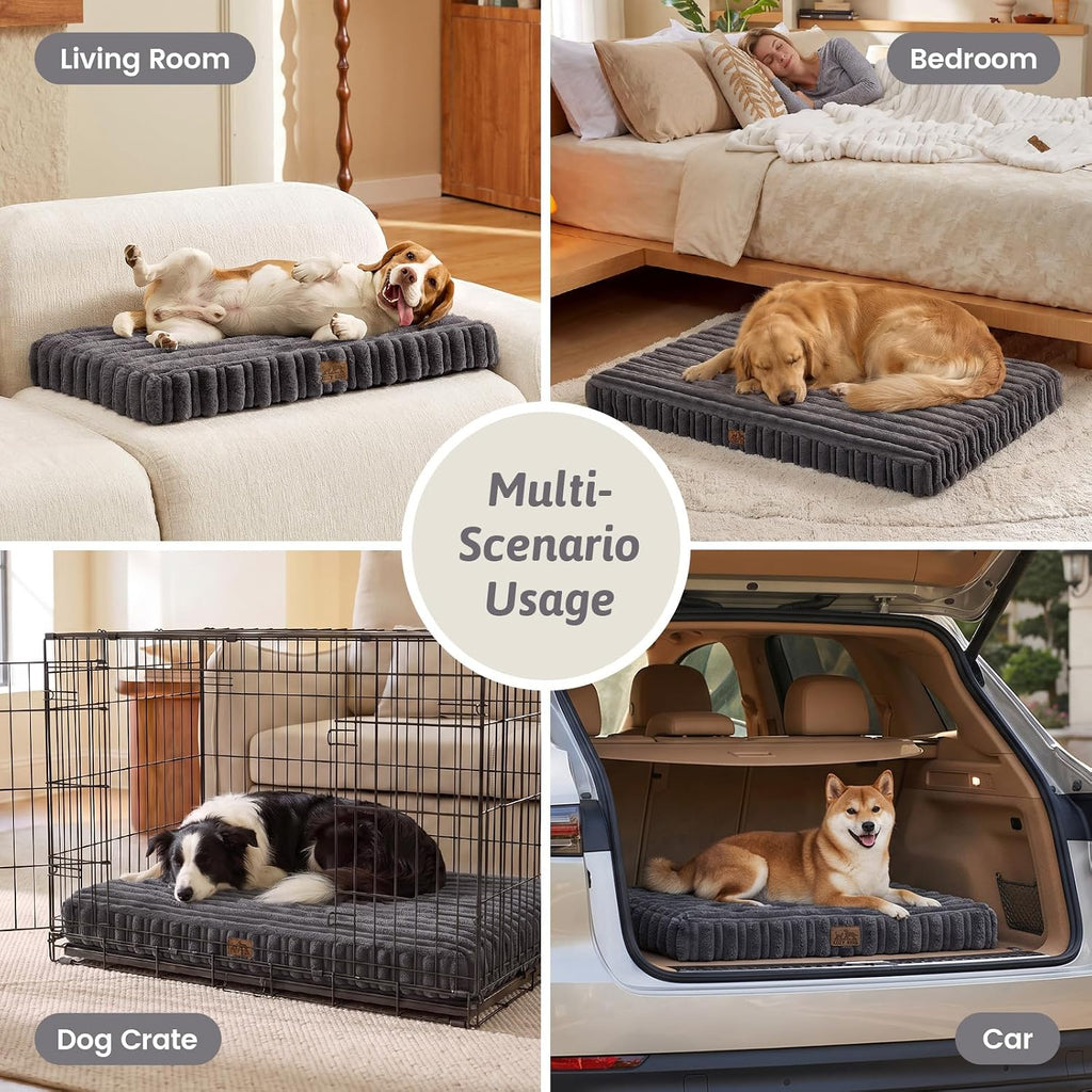 COZY KISS Orthopedic Washable Dog Bed for Puppies & Cats, Removable, Dark Grey