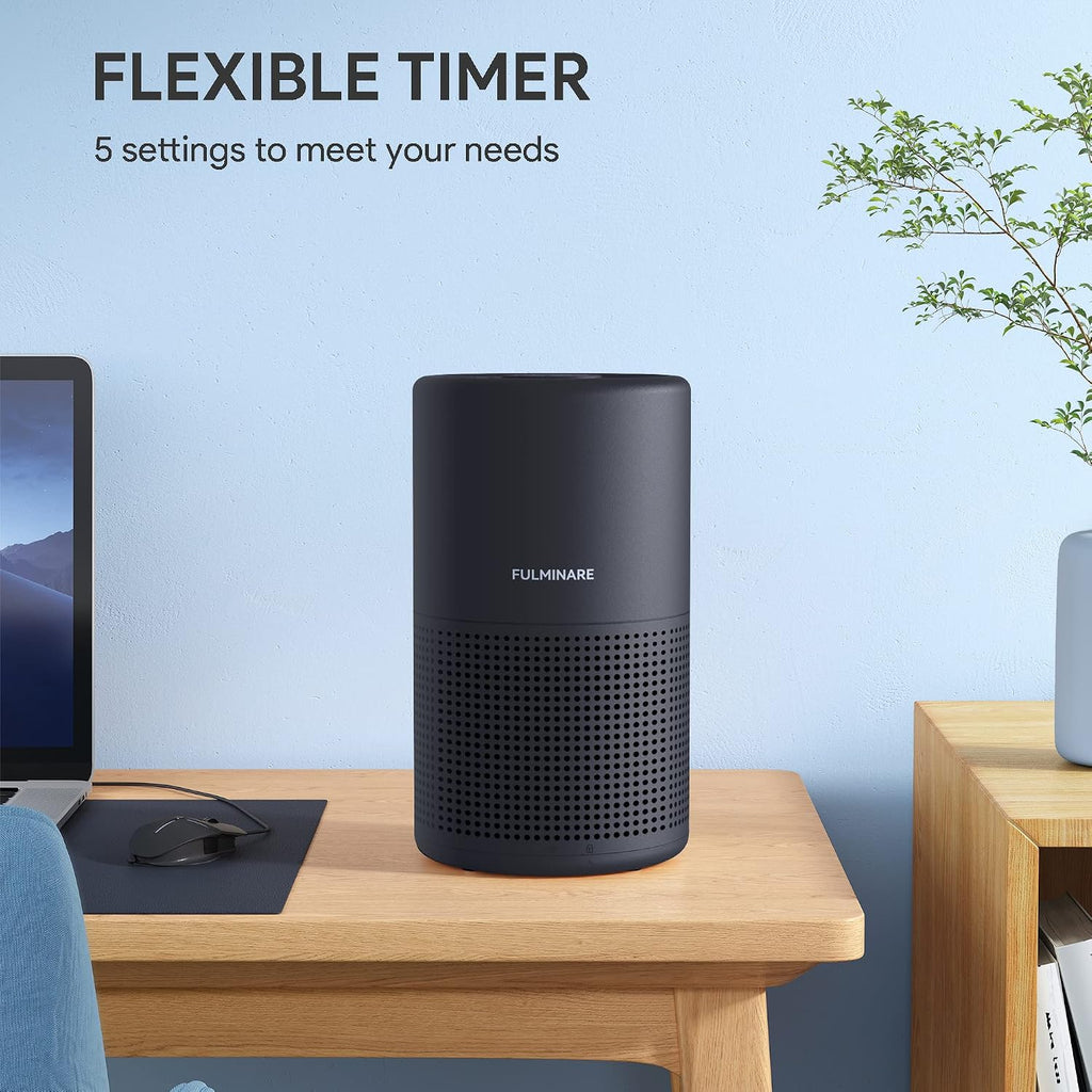 Air Purifiers for Bedroom, H13 True HEPA Filter Up to 1086 Ft²（Black）