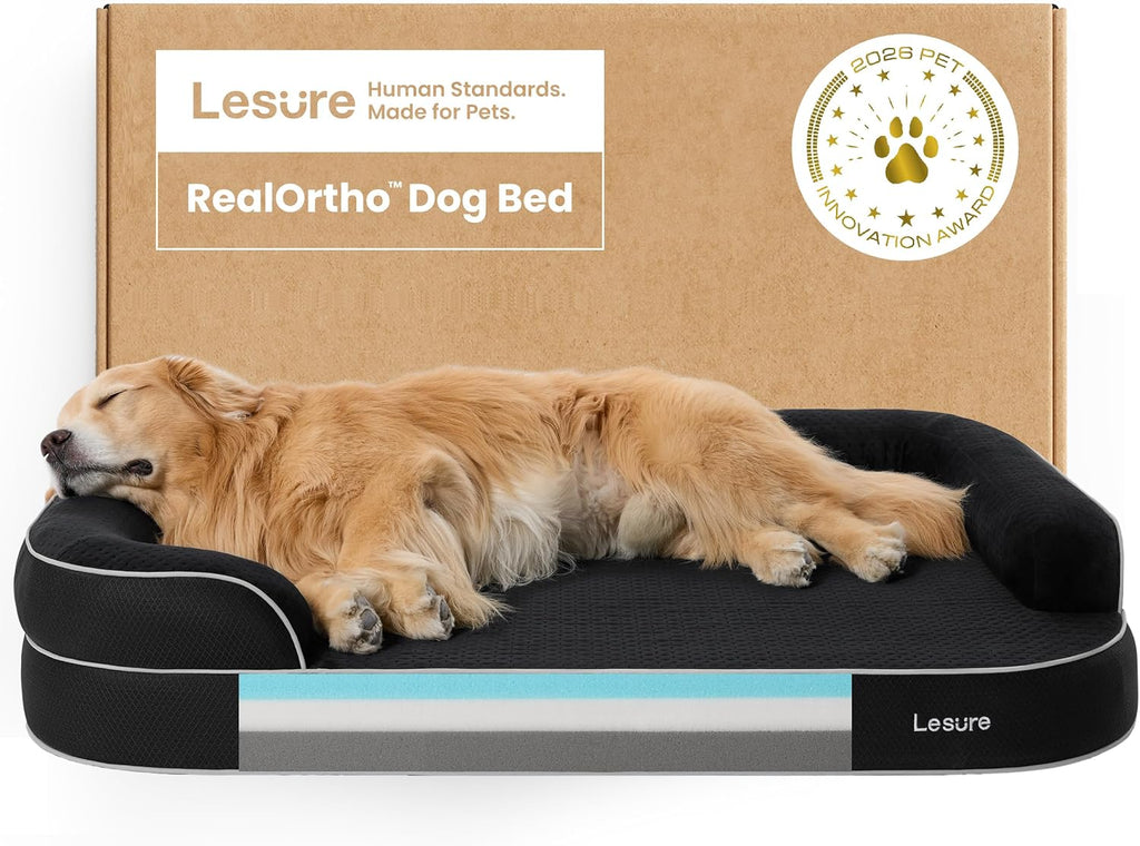 LE SURE RealOrtho™ XL Plus 3-Layer Orthopedic Extra Large Dog Bed,48" Black