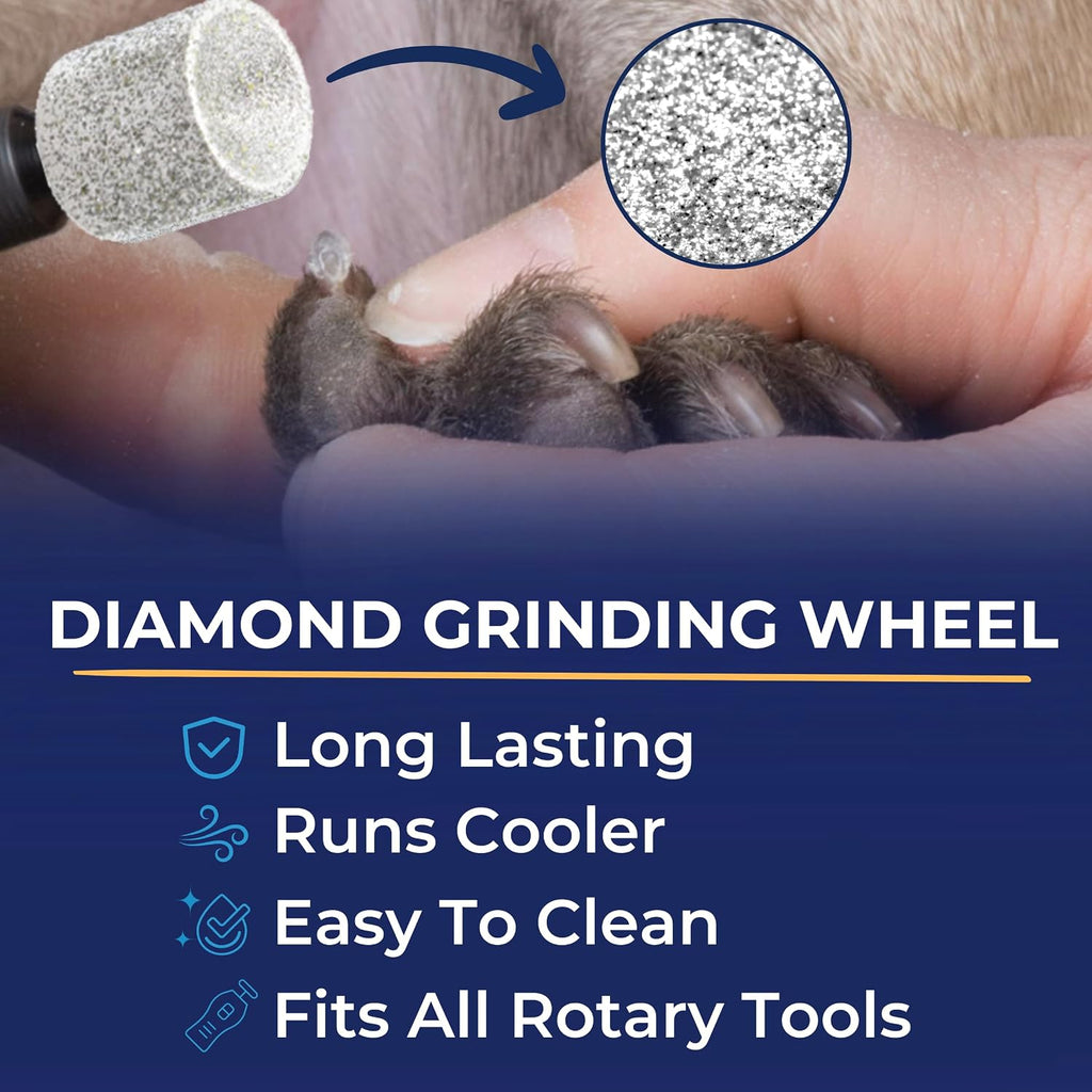 3Pcs Nail Grinder Diamond Bits for Cats and Dogs - Painless Nail Sanding Drums - Diamond Dog Nail Grinder Attachment - Faster Diamond Bit for Dog Nail Grinder - 80/120 Grit (3Pcs-Set)