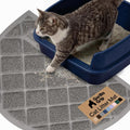 GORILLA GRIP Cat Litter Mat, Coiled Mesh Trapping Mats Half Circle Gray