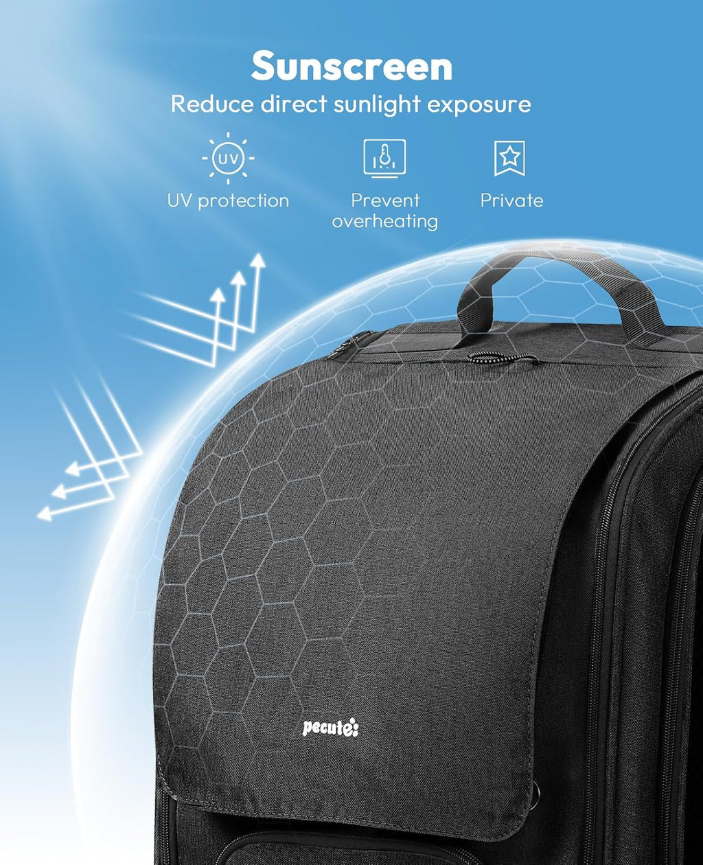 Pecute Cat Backpack Carrier,Large Space Cat Bubble Backpack,Ergonomic,Black